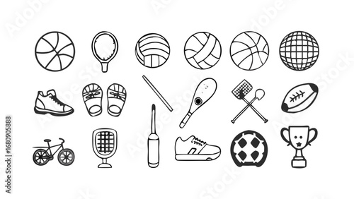 Sports and Recreation Icons basketball volleyball