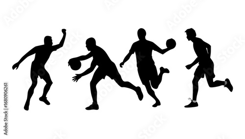 Two athletes in motion running sports