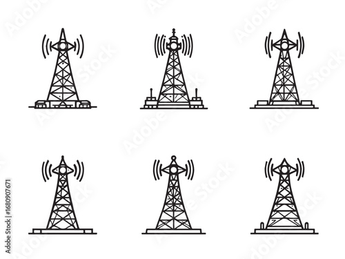 Pulse Tower Line Art Illustration