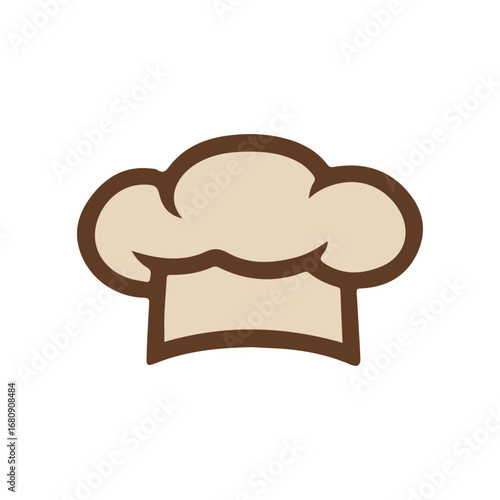 Simple Chef's Hat Vector Icon for Culinary and Food-related Designs