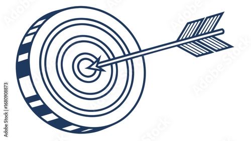 Arrow hitting the bullseye on a target
