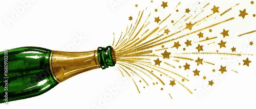 Emerald Effervescence A green champagne isolated watercolor vector illustration svg