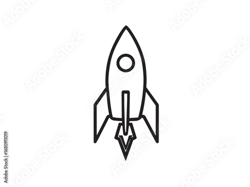 rocket ship Line Art Illustration