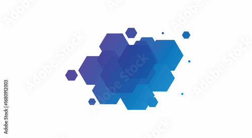 Abstract hexagons gradient blue overlapping geometric shapes modern style technology concept high quality professional