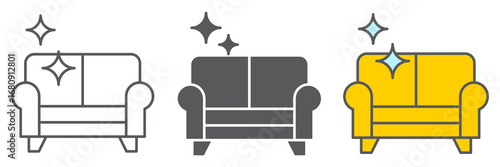 Furniture dry cleaning line icon, dry cleaning and laundry, sofa cleaning sign vector graphics, editable stroke linear icon, eps 10