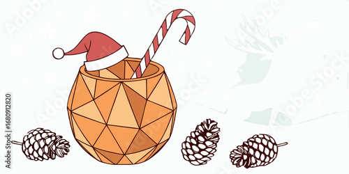 Create polygon pumpkin mocktail topped with…