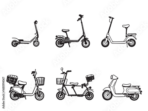 scooter Line Art Illustration