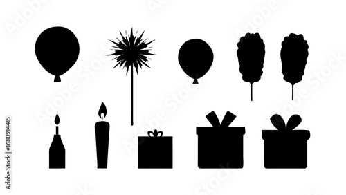 Black Silhouette of a Dog with a Bone canine