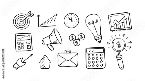 Business handshake agreement doodle deal partnership