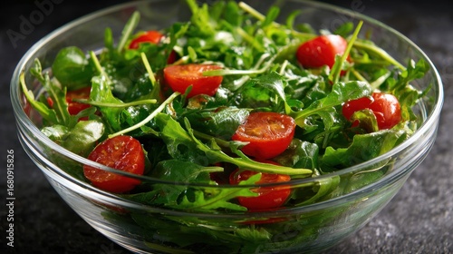 Fresh salad in a glass bowl (1)