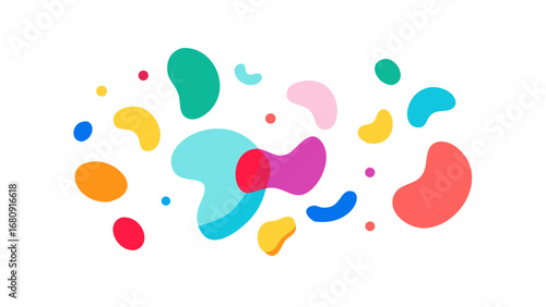Colorful abstract organic shapes blobs fluid