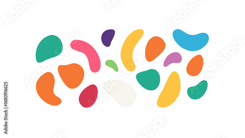 Colorful abstract organic shapes blob irregular