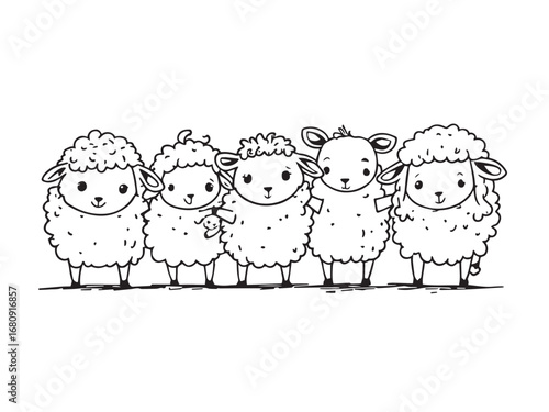 Sheep Line Art Illustration