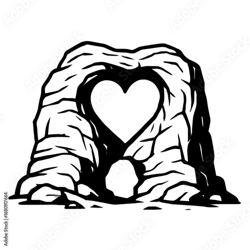 Heart Shaped Rock Formation Vector - Natural Symbol of Love and Valentine's Day.html