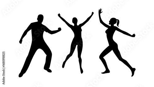 Couple dancing gracefully in silhouette dancers