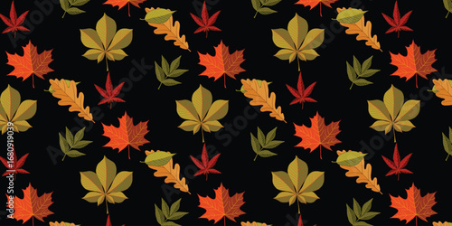Autumn leaf pattern vibrant colors seasonal foliage for fall decor and design elements