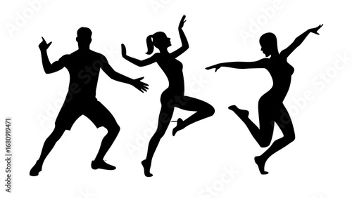 Elegant Couple Dancing Together silhouette dancers