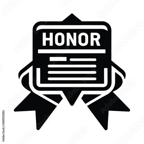 Honor Diploma Icon Vector Design