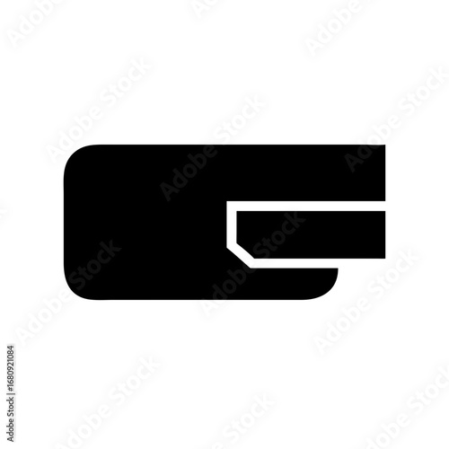 Illustration of a black wallet, representing personal finance, banking, and economic transactions in a minimalist style
