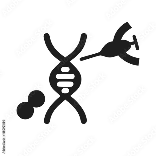 Vector art of dna editing with crispr technology, representing genetic engineering, biotechnology, and scientific research in molecular biology