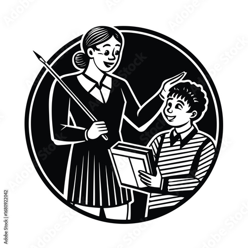 Teacher Giving Lesson Icon Vector Design