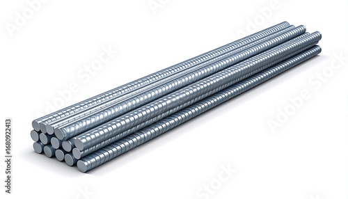 Stacked steel reinforcing bars