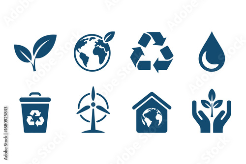 Environment Icon Set, Nature, Eco, Sustainable Energy Icons