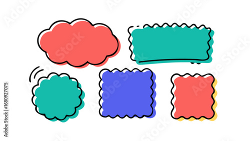 Pastel sketch style frames and borders coral