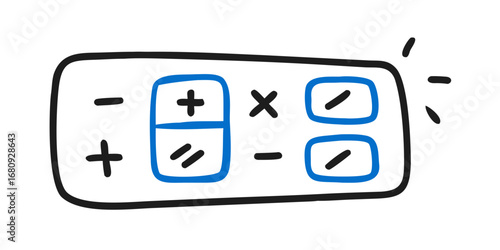 Simple calculator doodle math arithmetic