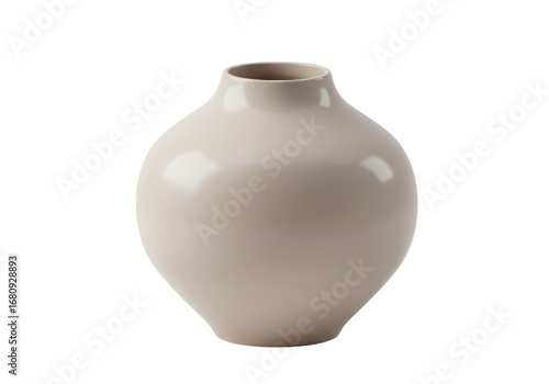 Fotografie Isolated ceramic vase in neutral colors, design element, home decor, clay pot fo