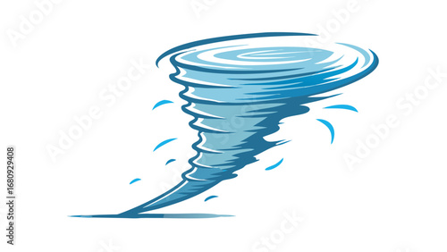 Stylized Blue Tornado Swirl storm weather
