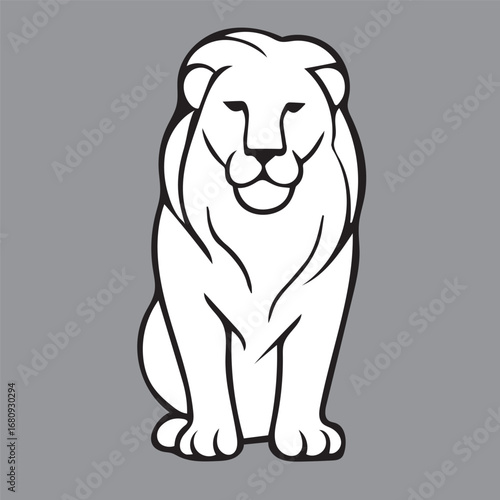 Majestic white lion sitting regal pose powerful mane symbol of strength and courage