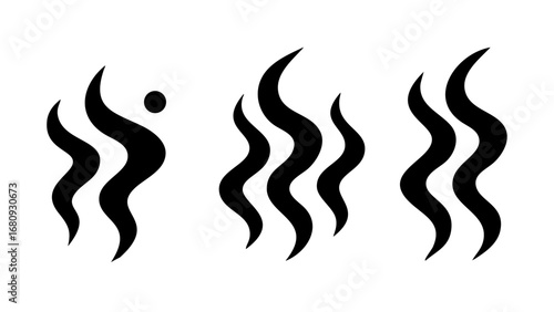 Wispy Black Smoke Swirls steam abstract