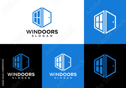 vector icon logo doors and windows