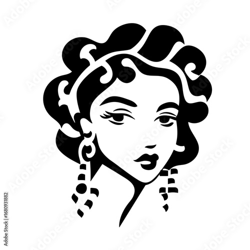Indian Woman Portrait Abstract Illustration