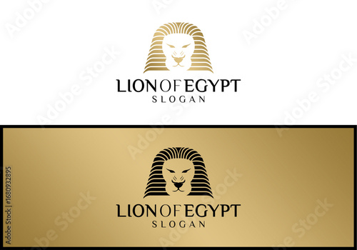 Egyptian lion logo vector icon