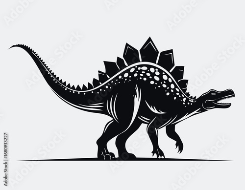 Ankylosaurus Dinosaur Animal Vector Logo in Black and White, Minimalist and Simple Design, Perfect for Wildlife Branding, Nature Illustration, and Unique Animal Identity
