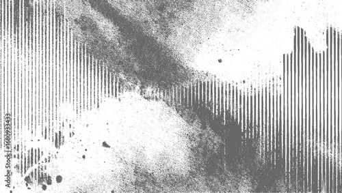 Grey textured background with vertical lines and scattered dots white