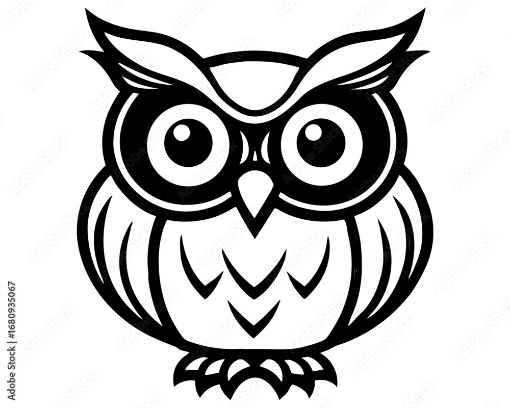 Fototapeta premium Cute Brown Cartoon Owl Mascot Illustration – Wisdom, Education, and Nature Symbol