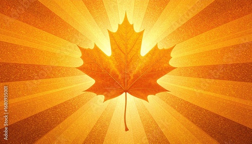 Wallpaper Mural Radiant Autumn Leaf with Sunburst Background Torontodigital.ca