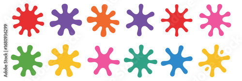Color Ink Blots Vector Set - Playful Paint Splatters & Drips for Kids Art, Comics, and Pop Design
