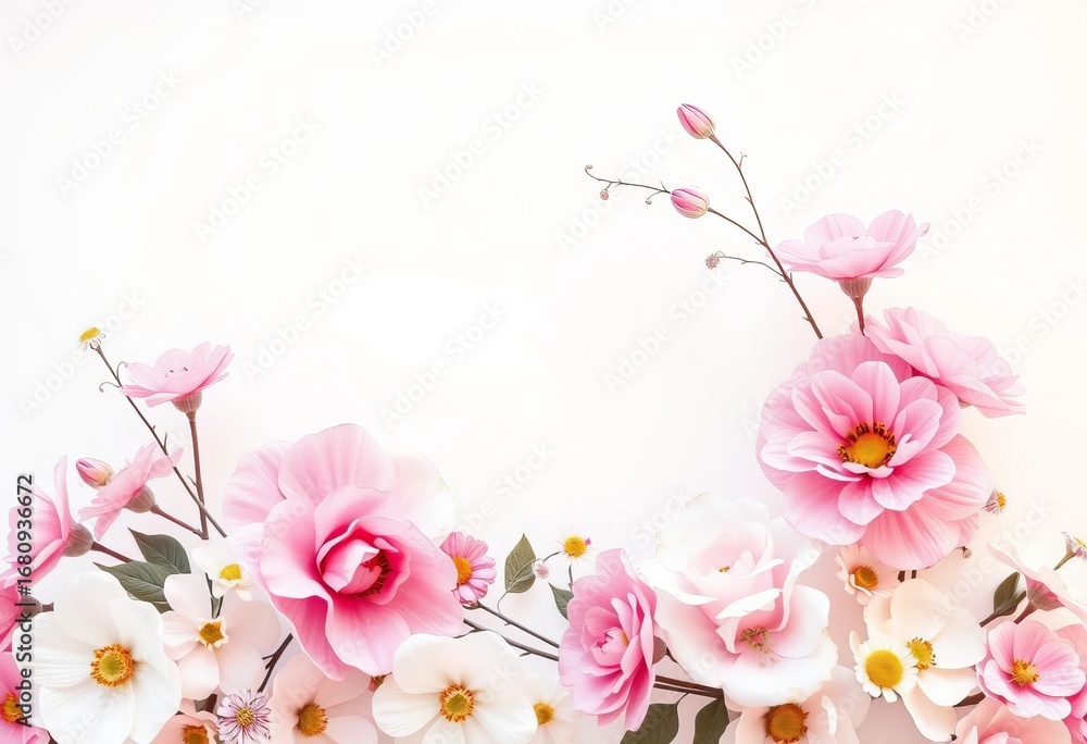 Fototapeta premium Elegant floral designs & pastel color palettes for versatile celebrations, pastel, texture