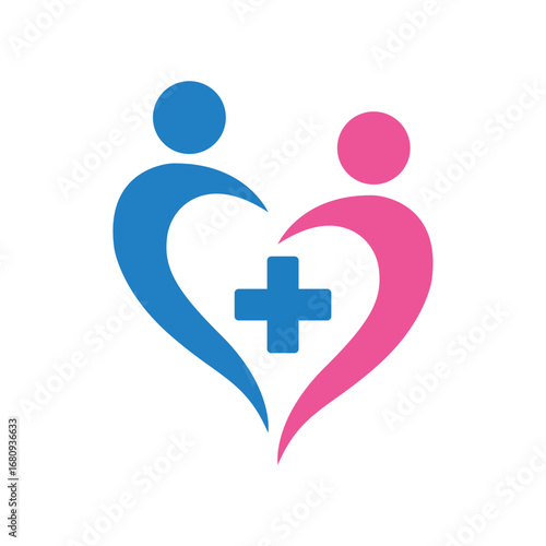 Heart Shape Healthcare Medical Logo Vector Art Illustration
