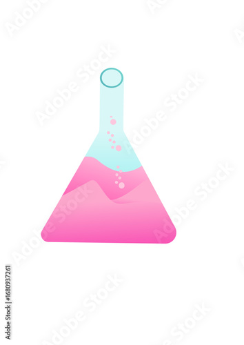 test tube with red liquid isolated on white