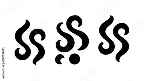 Abstract Black Steam Swirl smoke