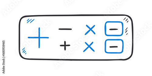 Blue and gray math symbols plus minus