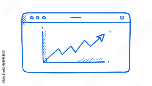 Blue graph with upward trend chart line graph