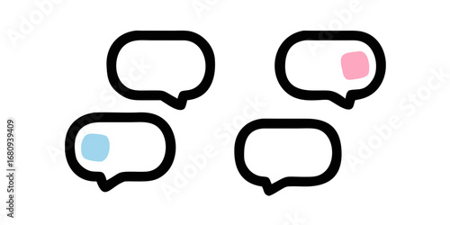 Chat Bubbles With Color Accents speech bubbles communication