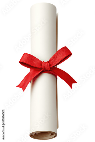 Rolled diploma with red ribbon (2)