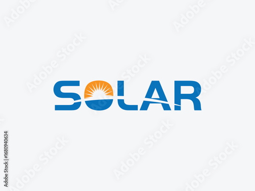 solar text design, solar unique text design ,word mark solar text business text design,solar icon, solar 